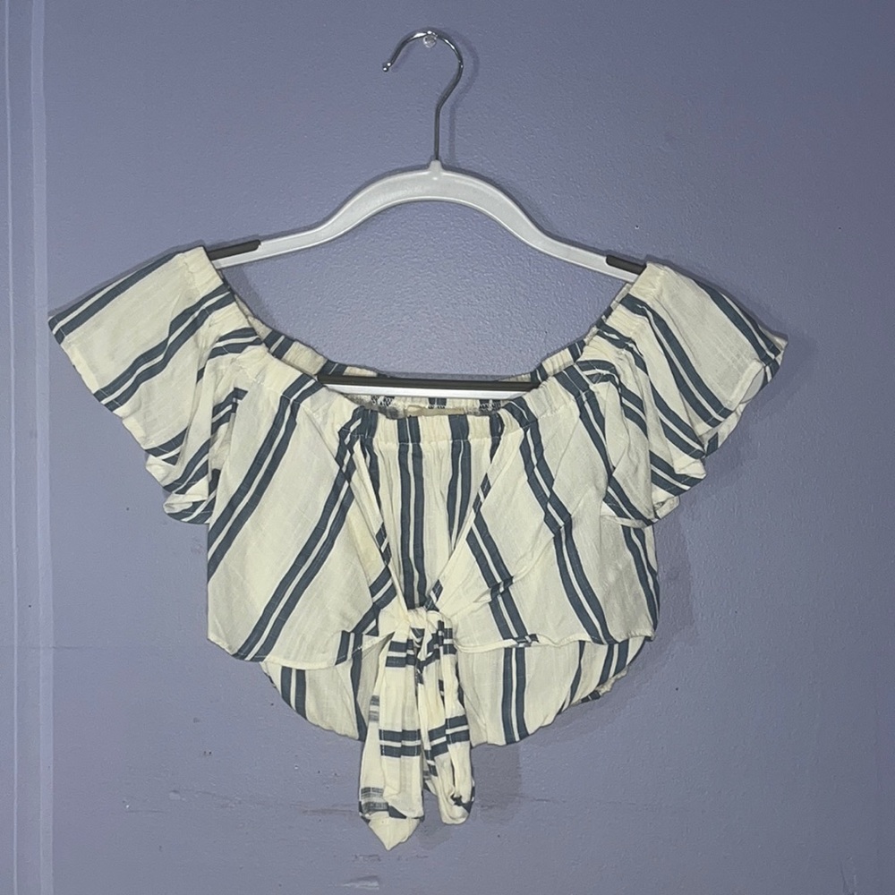 LA Hearts Striped Cropped Top